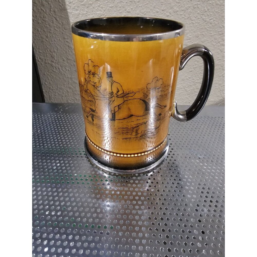 VINTAGE Arthur Wood Ye Olde Coaching & Hunting Days Made in England Mug Brown